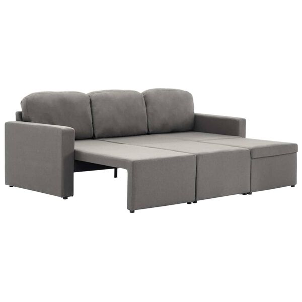 vidaXL Modulares 3-Sitzer-Schlafsofa Taupe Stoff