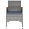 vidaXL 3-tlg. Garten-Essgruppe Poly Rattan Grau