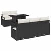 vidaXL Gartensofa-set mit Kissen 6 pcs Schwarz Poly Rattan