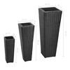 vidaXL Garten-Hochbeet 3-tlg. Poly Rattan Schwarz