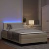 vidaXL Boxspringbett mit Matratze mit LED Creme 120 x 190 cm Stoff