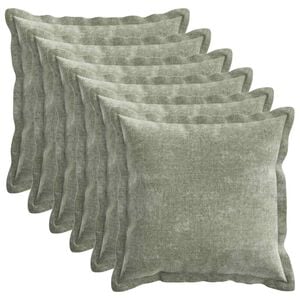 vidaXL Kissenbezug 6 pcs HOUTEN Gr&uuml;n 50 x 50 cm Chenille-Stoff