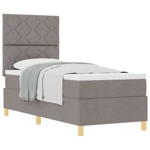 vidaXL Boxspringbett mit Kopfteil Taupe 80 x 200 cm Stoff