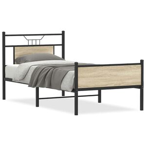 vidaXL Bettgestell ohne Matratze Sonoma-Eiche 90x190 cm Holzwerkstoff