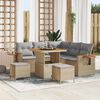 vidaXL Garten-Sofa-Set mit Kissen 8 pcs Beige und Hellgrau