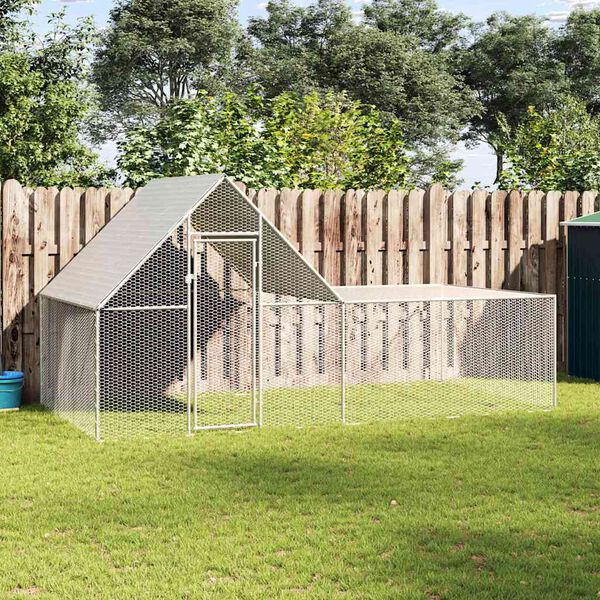 vidaXL H&uuml;hnerstall 4x2x2 m Verzinkter Stahl