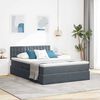 vidaXL Bett mit Stauraum und LED Dunkelgrau 140 x 200 cm Samt