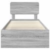 vidaXL Bettrahmen Graues Sonoma 75 x 190 cm Massives Kiefernholz