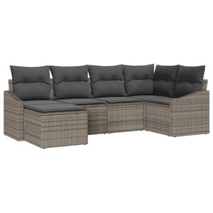 vidaXL Garten Essgruppe mit Kissen mit Speicher 6 pcs Grau
