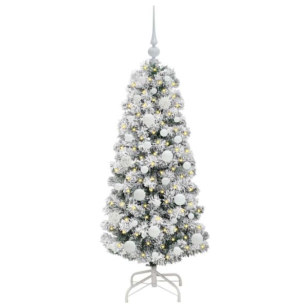 vidaXL K&uuml;nstlicher klappbarer Weihnachtsbaum Gr&uuml;n und Wei&szlig; 120 cm