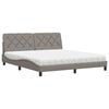 vidaXL Bett mit Matratze Taupe 180x200 cm Stoff