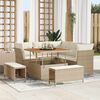 vidaXL Garten-Sofa-Set mit Kissen mit Speicher 8 pcs Beige und Creme