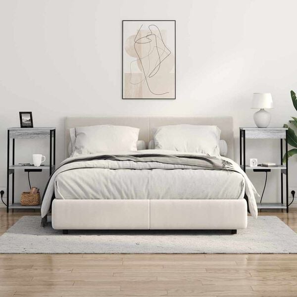 vidaXL Nachttisch Graues Sonoma 41 x 31 x 76 cm Holzwerkstoff