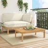 vidaXL Sofa Set mit Kissen Uni 2 pcs Creme Massivholz Akazie