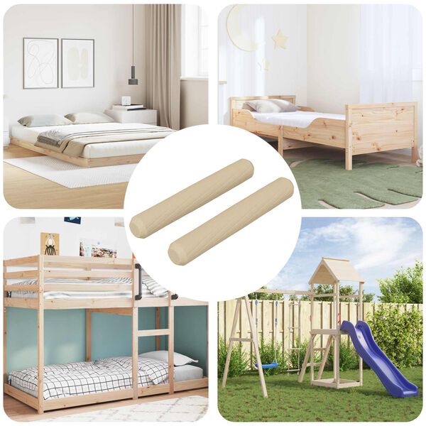 vidaXL Holzd&uuml;bel 2 pcs Braun &Oslash;8 x 50 mm Massivholz