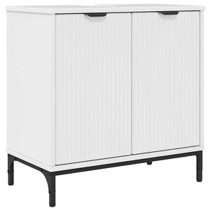 vidaXL Waschbeckenschrank Hochglanz Wei&szlig; 60,5 x 33,5 x 61 cm
