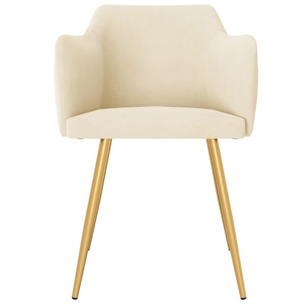 vidaXL Esszimmerst&uuml;hle 2 Stk. Creme Samt
