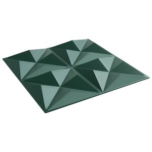 vidaXL Wandpaneele 12 Stk. 50 x 50 cm Origami Gr&uuml;n XPS Schaum