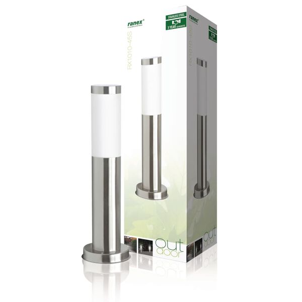 Ranex Garten-Pollerleuchte 20 W Chrom 45 cm RX1010-45