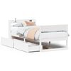 vidaXL Massivholzbett ohne Matratze Wei&szlig; 75x190 cm Kiefernholz