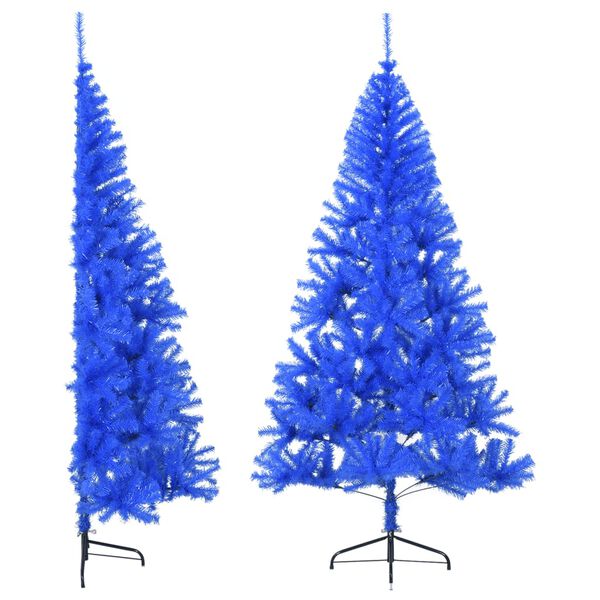 vidaXL Künstlicher Halb-Weihnachtsbaum mit Ständer Blau 210 cm PVC