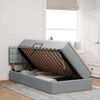 vidaXL Bett mit Stauraum und LED mit LED Hellgrau 90 x 190 cm Stoff
