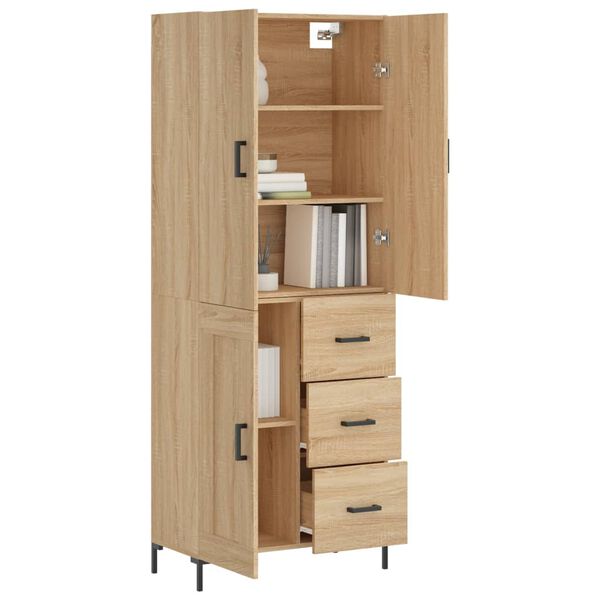 vidaXL Highboard Sonoma-Eiche 69,5x34x180 cm Holzwerkstoff