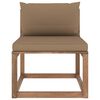 vidaXL Outdoor-Mittelsofa Paletten mit Kissen in Taupe
