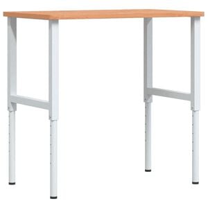 vidaXL Werkbank 100x60x(71,5-98) cm Massivholz Buche Rechteckig