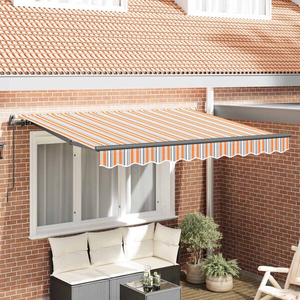 vidaXL Einziehbare Markise Blau und Orange 250 x 200 cm Stoff