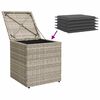 vidaXL Gartenhocker mit Kissen 2 Stk. Hellgrau 40x40x43 cm Poly Rattan