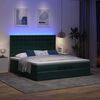 vidaXL Ottoman-Bett mit Matratzen & LEDs Dunkelgr&uuml;n 200x200 cm Samt