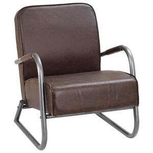 vidaXL Sessel Braun Echtleder
