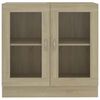 vidaXL Vitrinenschrank Sonoma-Eiche 82,5x30,5x80 cm Holzwerkstoff