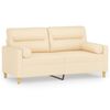vidaXL 2-Sitzer-Sofa mit Kissen Creme 140 cm Stoff