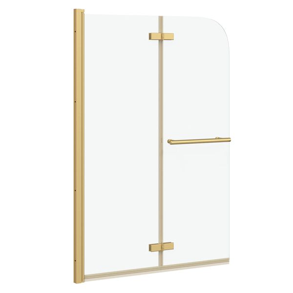 vidaXL Duschabtrennung Transparent und Gold 95 x 140 cm