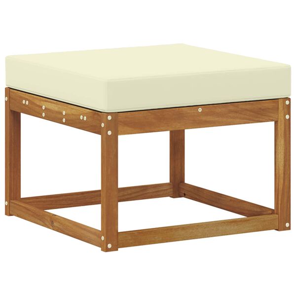 vidaXL Outdoor-Sofagarnitur 5 pcs Natur und Creme Massivholz Akazie