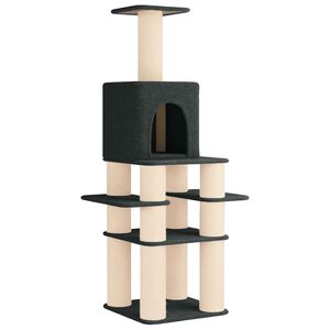 vidaXL Katzennbaum mit Sisal-Kratzs&auml;ulen Dunkelgrau 180 cm
