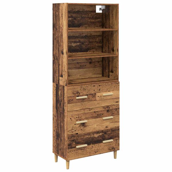vidaXL Highboard Altholz 69,5 x 32,5 x 180 cm Holzwerkstoff