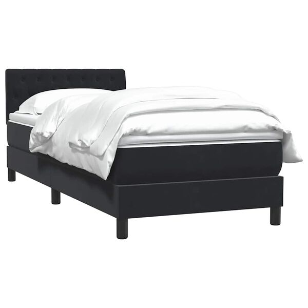 vidaXL Boxspringbett mit Matratze Schwarz 80x210 cm Samt