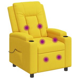 vidaXL Massagesessel mit Liegefunktion Helles Gelb 75 x 95 x 100 cm