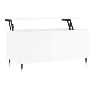 vidaXL Couchtisch Hochglanz-Wei&szlig; 90x44,5x45 cm Holzwerkstoff