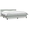 vidaXL Boxspringbett mit Matratze Hellgrau 180x210 cm Samt