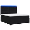 vidaXL LED Boxspringbett mit Matratze Schwarz 180 x 200 cm Stoff