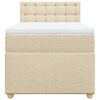 vidaXL Boxspringbett mit Matratze Creme 90x200 cm Stoff