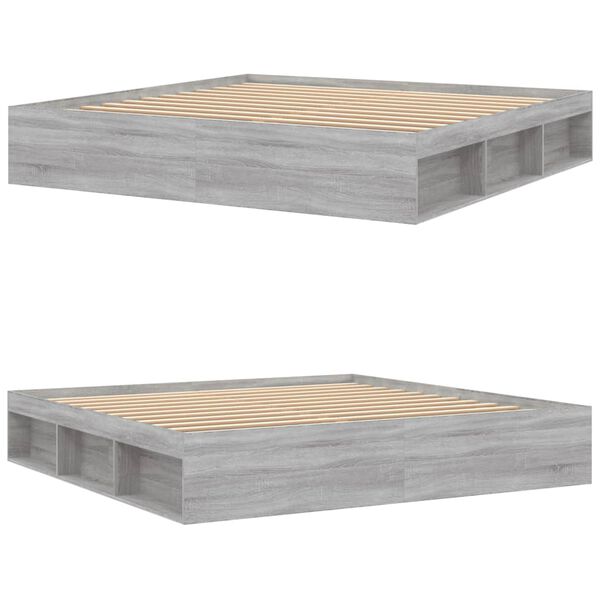 vidaXL Bettgestell Grau Sonoma 200x200 cm
