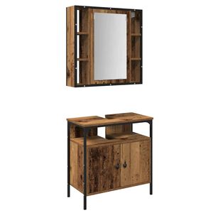 vidaXL Badezimmerm&ouml;bel-Set 2 stk. Braun 60 x 30 x 60 cm Holzwerkstoff