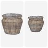 vidaXL Blumentopfkorb mit Speicher 2 pcs Grau Lacak Rattan