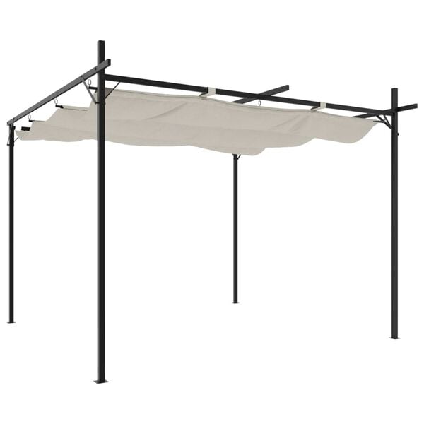 vidaXL Pergola mit Schiebedach Creme 295x292x230 cm