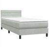 vidaXL Boxspringbett mit Matratze Hellgrau 80x220 cm Samt